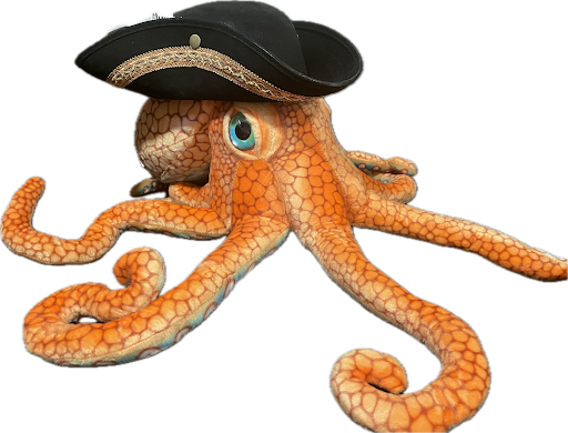 The ship's mascot, an octopus in a tricorn hat